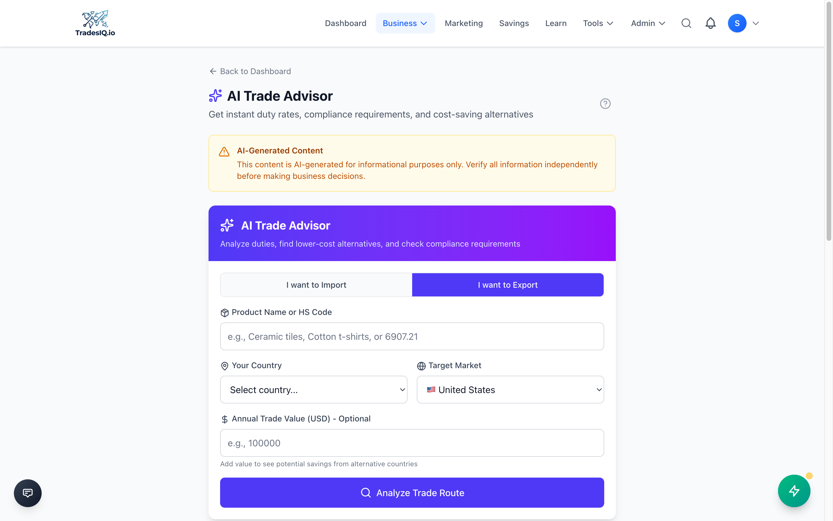 TradesIQ AI Assistant - Intelligent trade analysis
